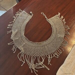 Big white tassel necklace